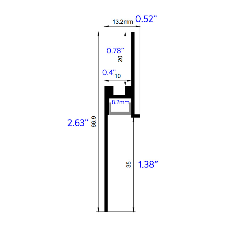 LR Series Curved Baseboard Lighting LED Channel - For 8mm S Strip