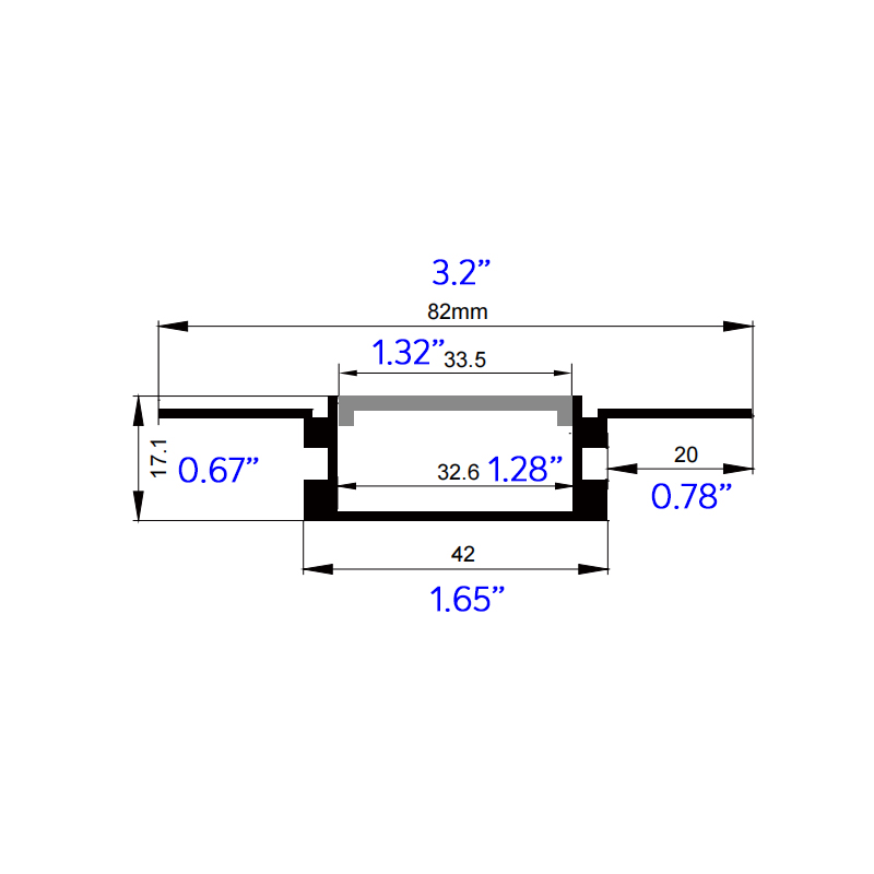 LR Series Plaster In Flexible LED Strip Light Channel - 33mm Light