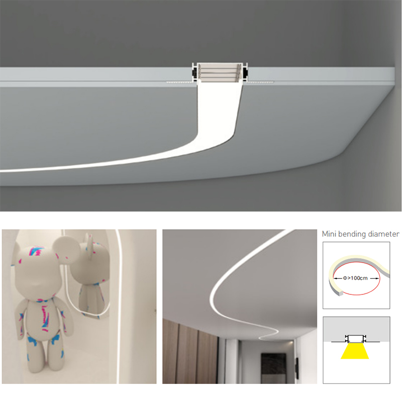 LR Series Plaster In Flexible LED Strip Light Channel - 33mm Light