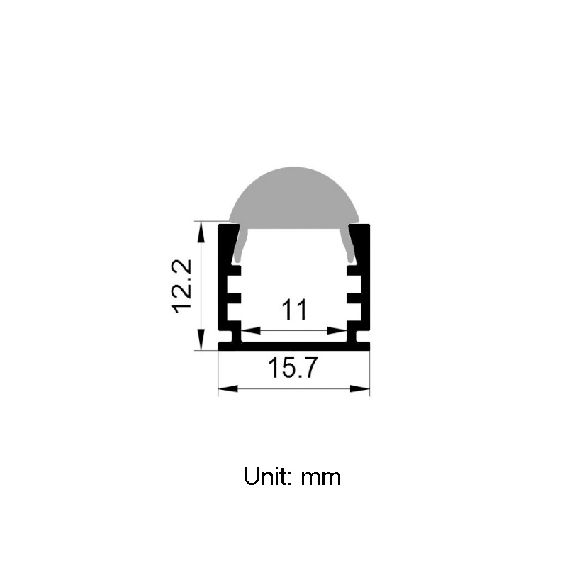 Hliníkový vytlačovací kanál s 20° čočkou pro 10mm LED pásek Hliníkový vytlačovací kanál s 20° čočkou pro 10mm LED pásek