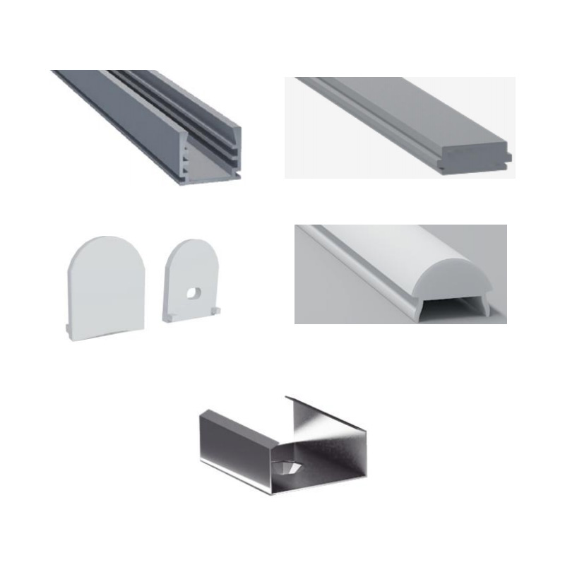 Hliníkový vytlačovací kanál s 20° čočkou pro 10mm LED pásek Hliníkový vytlačovací kanál s 20° čočkou pro 10mm LED pásek
