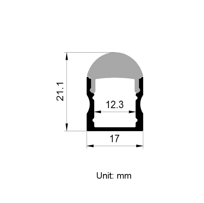 360 Degree Beam Angle Tube Aluminium LED Lighting Profile - China Round  Profile, LED Profile