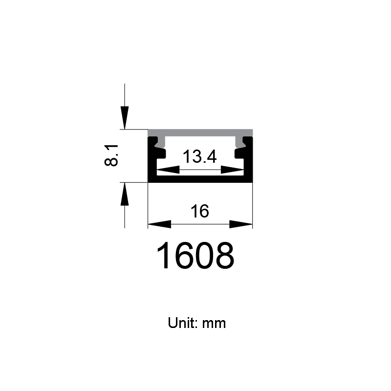 Aluminium-LED-Kanal-Lichtdiffusor für 12-mm-LED-Streifen Aluminium-LED-Kanal-Lichtdiffusor für 12-mm-LED-Streifen