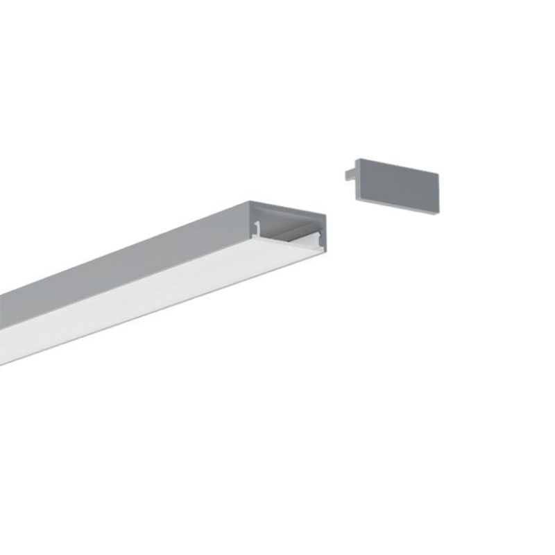 Hliníkový LED světelný difuzní kanál pro 20mm dvouřadý LED pásek
