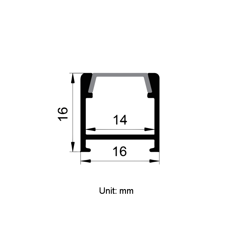 Aluminium-LED-Profil-Lichtdiffusor für 12-mm-LED-Lichtstreifen