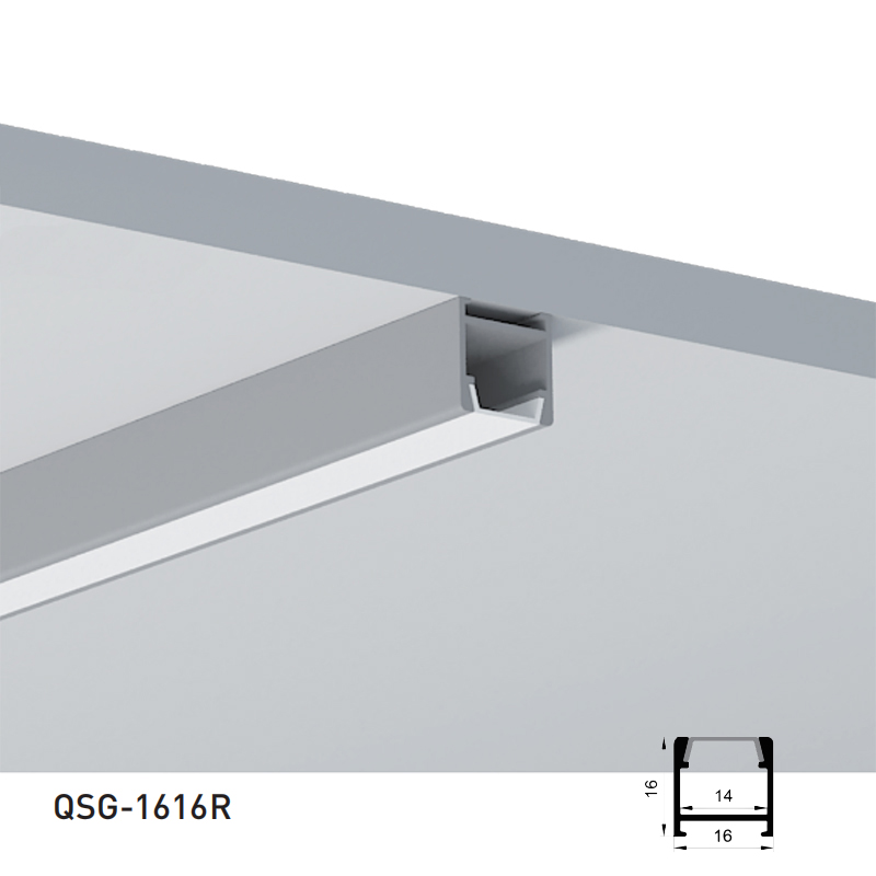 Rectangular aluminium profile 1 m long LED strip, mounting clip, diffuser