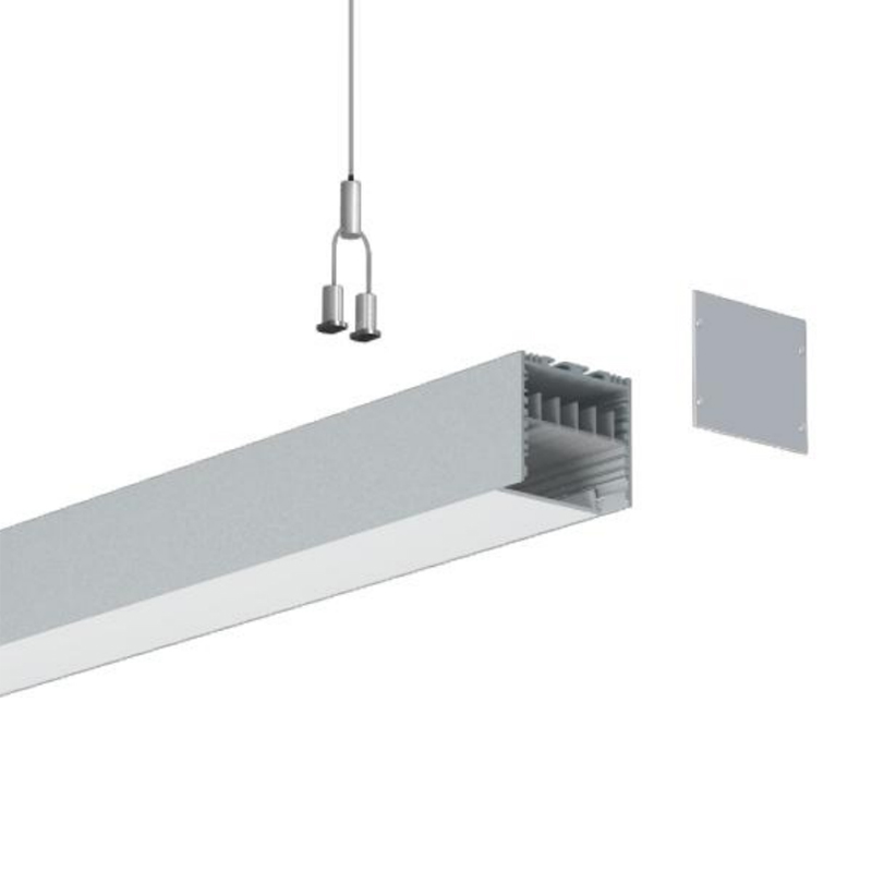 Aluminium-Montagekanal für LED-Streifen-Pendelbeleuchtung – Innenbreite 53 mm (2.09 Zoll)