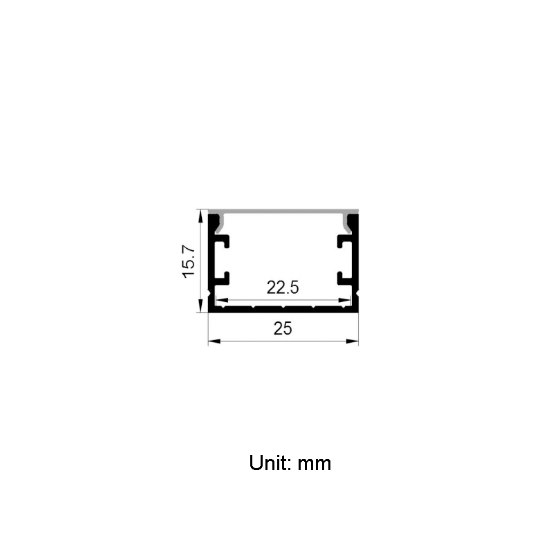 Hliníkový U kanál pro 20mm jednobarevná LED lanová světla Hliníkový U kanál pro 20mm jednobarevná LED lanová světla