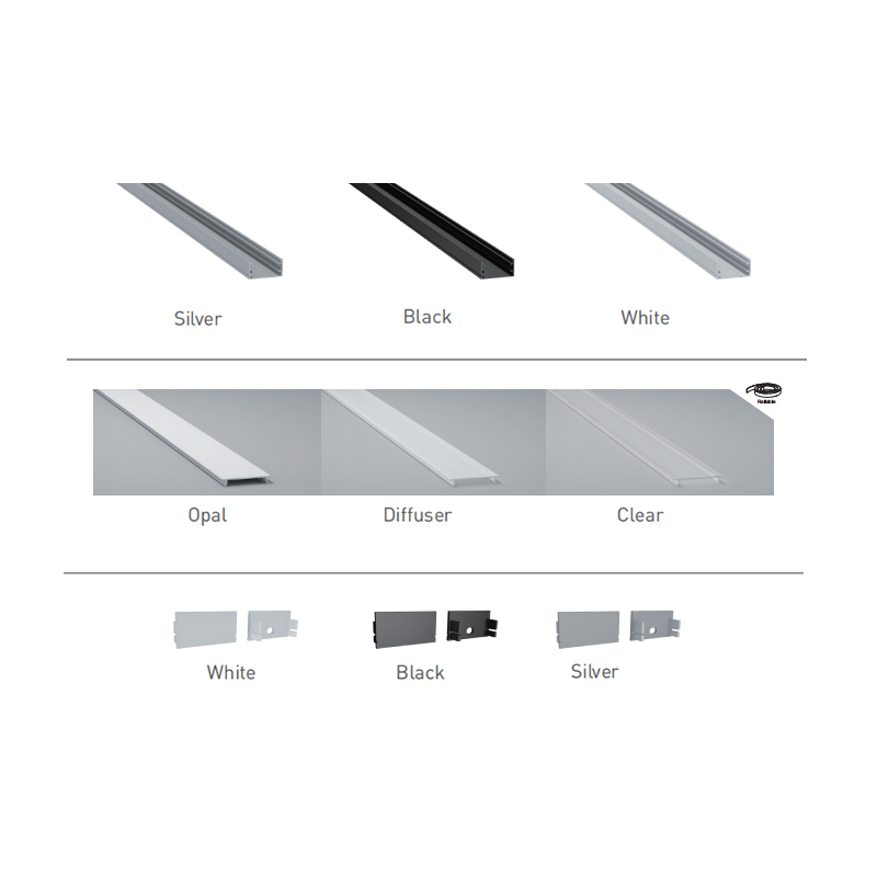 Aluminium-U-Kanal-LED-Lichtdiffusor für 20 mm dimmbare weiße LED-Lichterkette Aluminium-U-Kanal-LED-Lichtdiffusor für 20 mm dimmbare weiße LED-Lichterkette