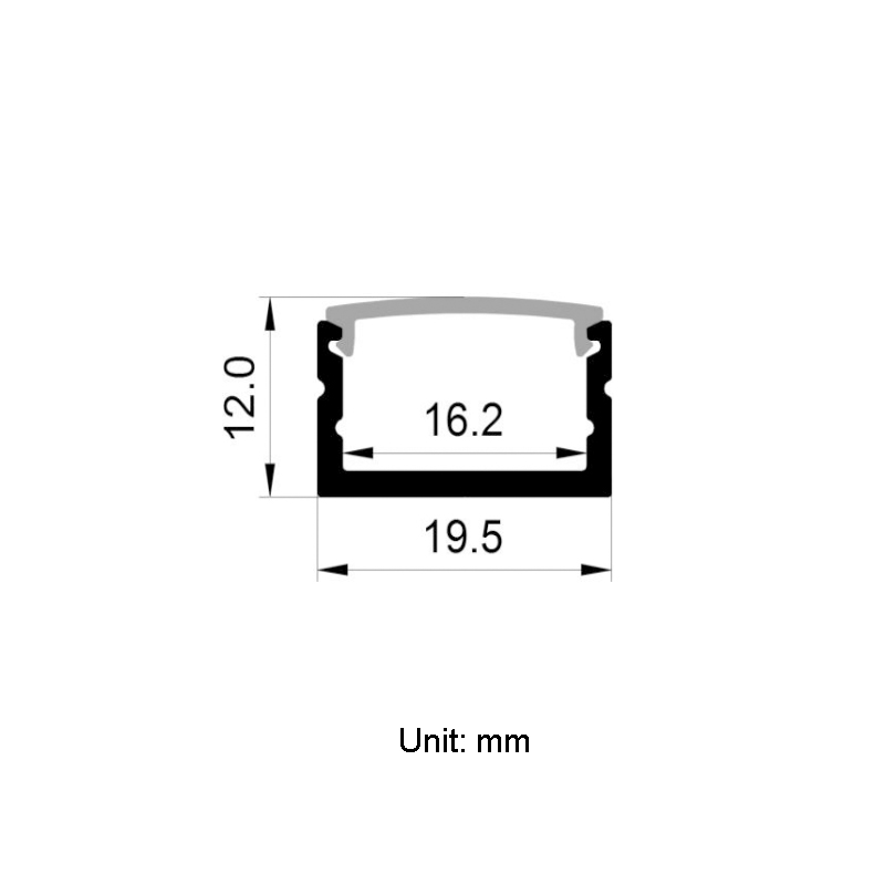 Aluminium-U-Kanal-LED-Streifendiffusor für 15 mm zweireihige CCT-LED-Lichtstreifen Aluminium-U-Kanal-LED-Streifendiffusor für 15 mm zweireihige CCT-LED-Lichtstreifen