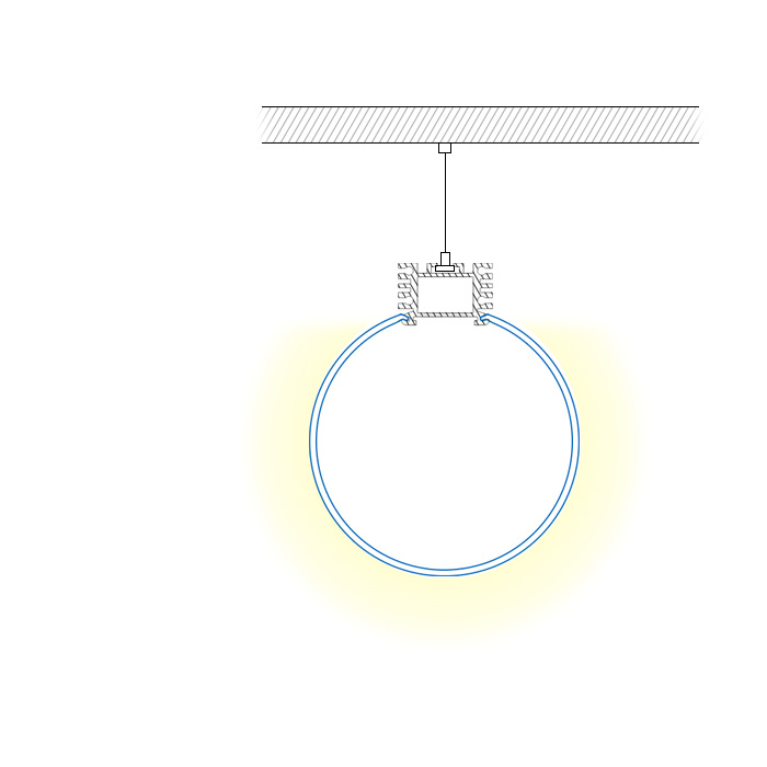 Runder LED-Kanal mit kuppelförmigem Lichtdiffusor für zweireihige LED-Streifen Runder LED-Kanal mit kuppelförmigem Lichtdiffusor für zweireihige LED-Streifen