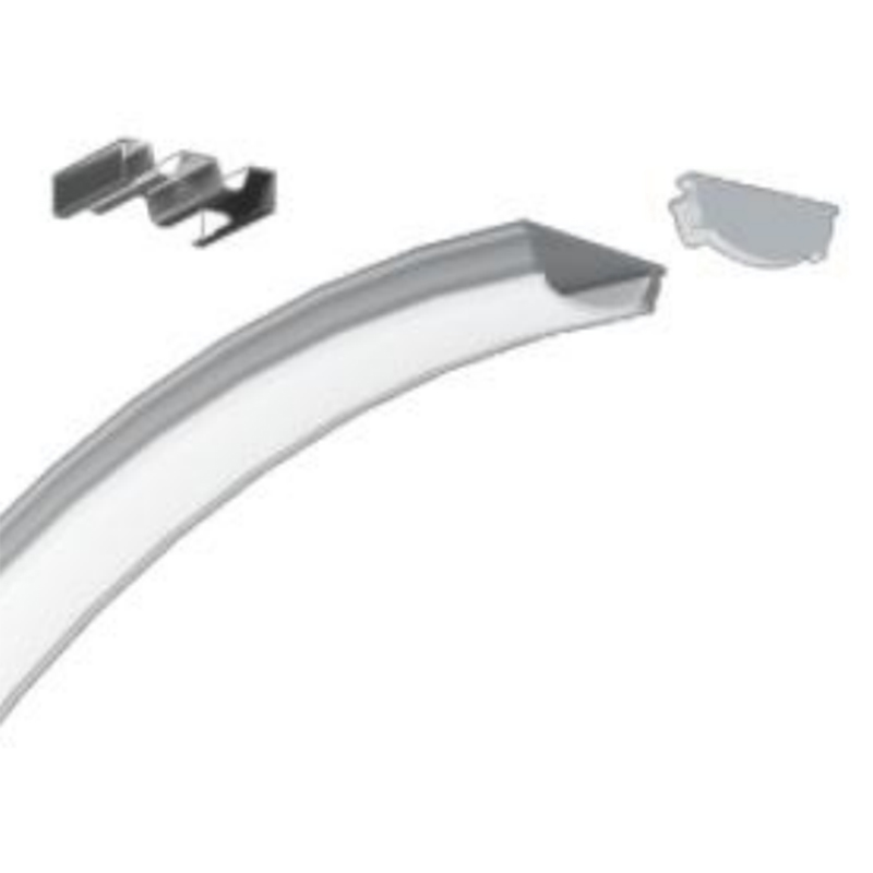Flexibilní LED difuzor hliníkový kanál ve tvaru C pro 12mm jednobarevná LED pásková světla Flexibilní LED difuzor hliníkový kanál ve tvaru C pro 12mm jednobarevná LED pásková světla