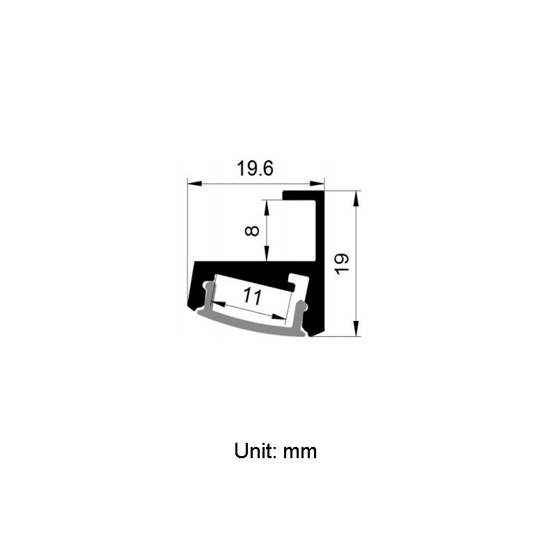 Schranklicht-LED-Diffusorkanal-Aluminiumprofil für 10 mm 5050 LED-Streifenlichter Schranklicht-LED-Diffusorkanal-Aluminiumprofil für 10 mm 5050 LED-Streifenlichter