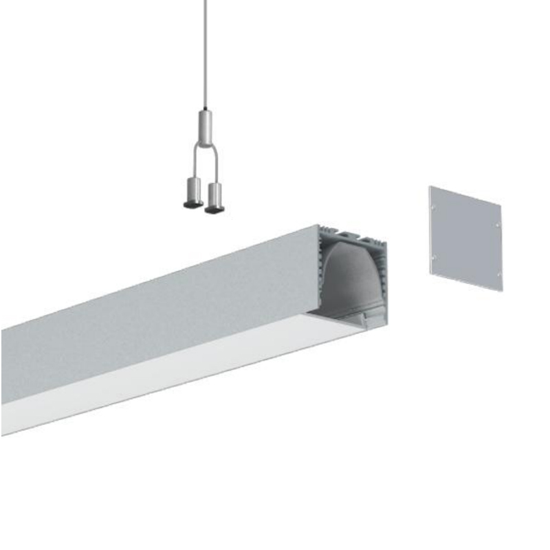 Decken-LED-Kanal aus Aluminium für zweireihigen LED-Streifen – Innenbreite 21 mm (0.83 Zoll)