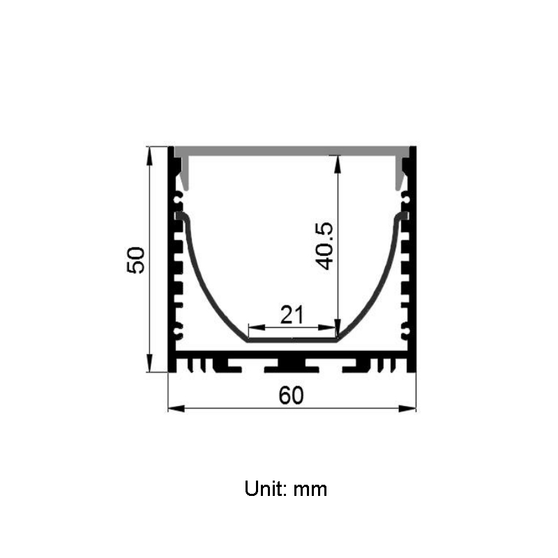 Ceiling Aluminum LED Channel For Double Row LED Strip - Inner Width 21mm(0.83inch)