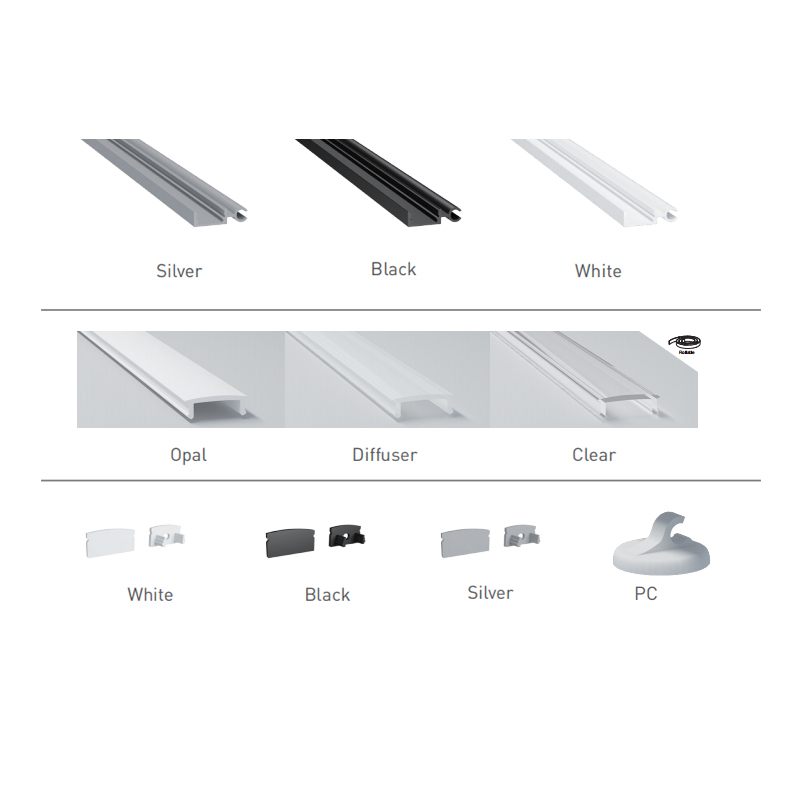 Vertiefte Bucht-Beleuchtung verstecktes kleines justierbares Profil-Aluminium für 12mm LED-Streifen Vertiefte Bucht-Beleuchtung verstecktes kleines justierbares Profil-Aluminium für 12mm LED-Streifen