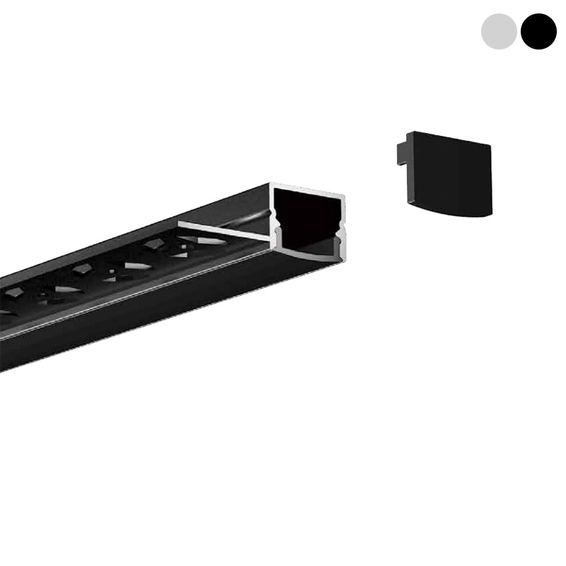 Decke mit schwarzem Schlamm im LED-Kanalprofil für 15 mm zweireihige LED-Lichterkette