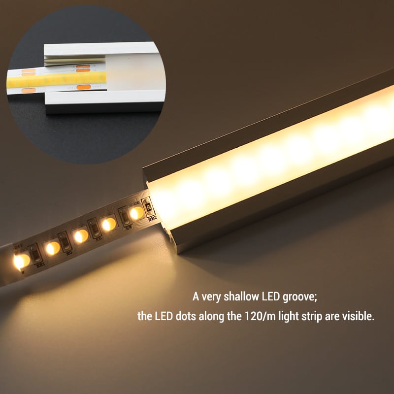Corner LED Strip Light Channel Aluminum For 10mm LED Rope Lights