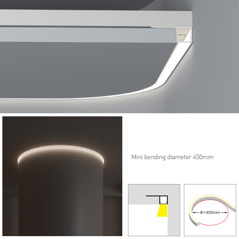 Curved LED Wall Wash Ceiling Edge Trim Molding