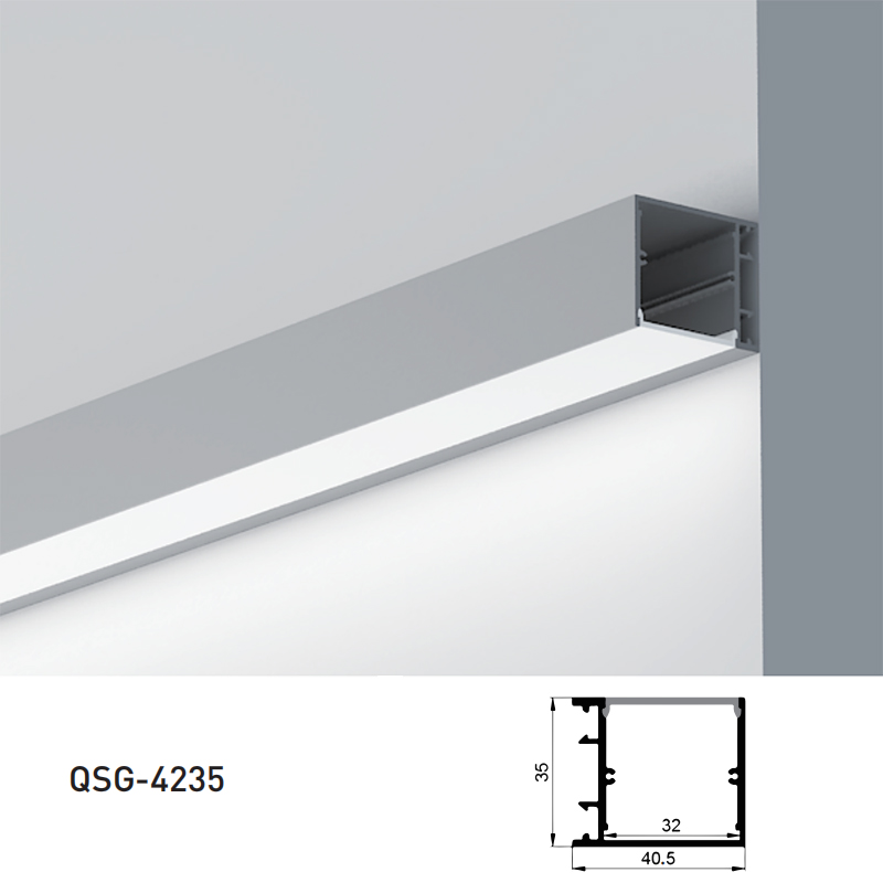 Sádrokartonový LED kanálový světelný difuzor pro 32mm trojřadé LED provazové světlo 5050 Sádrokartonový LED kanálový světelný difuzor pro 32mm trojřadé LED provazové světlo 5050