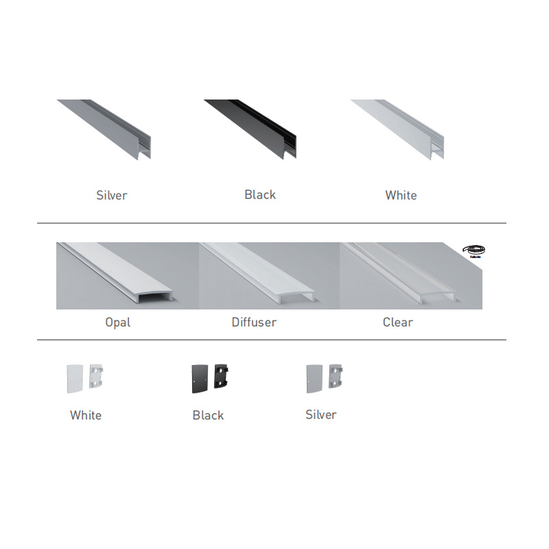 Trockenbau-LED-Streifen-Lichtdiffusorkanal für 12 mm 2110 LED-Beleuchtungsstreifen Trockenbau-LED-Streifen-Lichtdiffusorkanal für 12 mm 2110 LED-Beleuchtungsstreifen