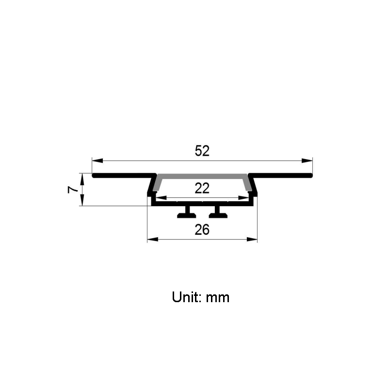 Trockenbau-Einbau-LED-Lichtleisten-Diffusor für 20 mm zweireihige LED-Lichtleisten Trockenbau-Einbau-LED-Lichtleisten-Diffusor für 20 mm zweireihige LED-Lichtleisten
