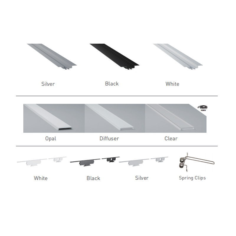 Trockenbau-Einbau-LED-Lichtleisten-Diffusor für 20 mm zweireihige LED-Lichtleisten Trockenbau-Einbau-LED-Lichtleisten-Diffusor für 20 mm zweireihige LED-Lichtleisten
