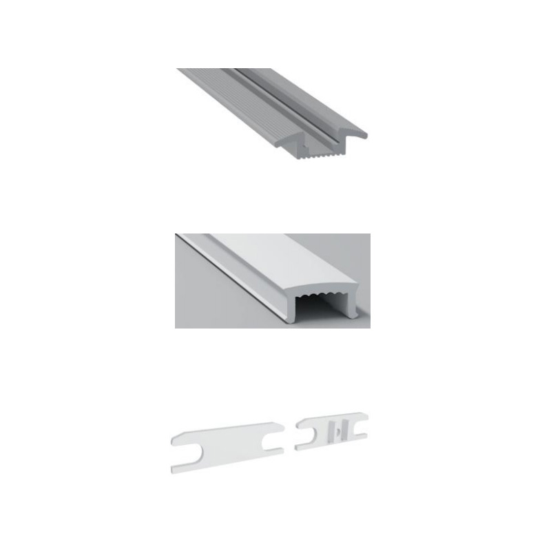 LED-Aluminium-Teppichkanten-Zierprofil für 10-mm-Lichterketten LED-Aluminium-Teppichkanten-Zierprofil für 10-mm-Lichterketten