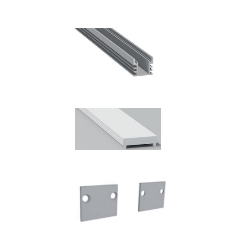 Schwarzer LED-Aluminium-Lichtdiffusor-Bodenkanal für 10 mm LED-Lichtleiste Schwarzer LED-Aluminium-Lichtdiffusor-Bodenkanal für 10 mm LED-Lichtleiste