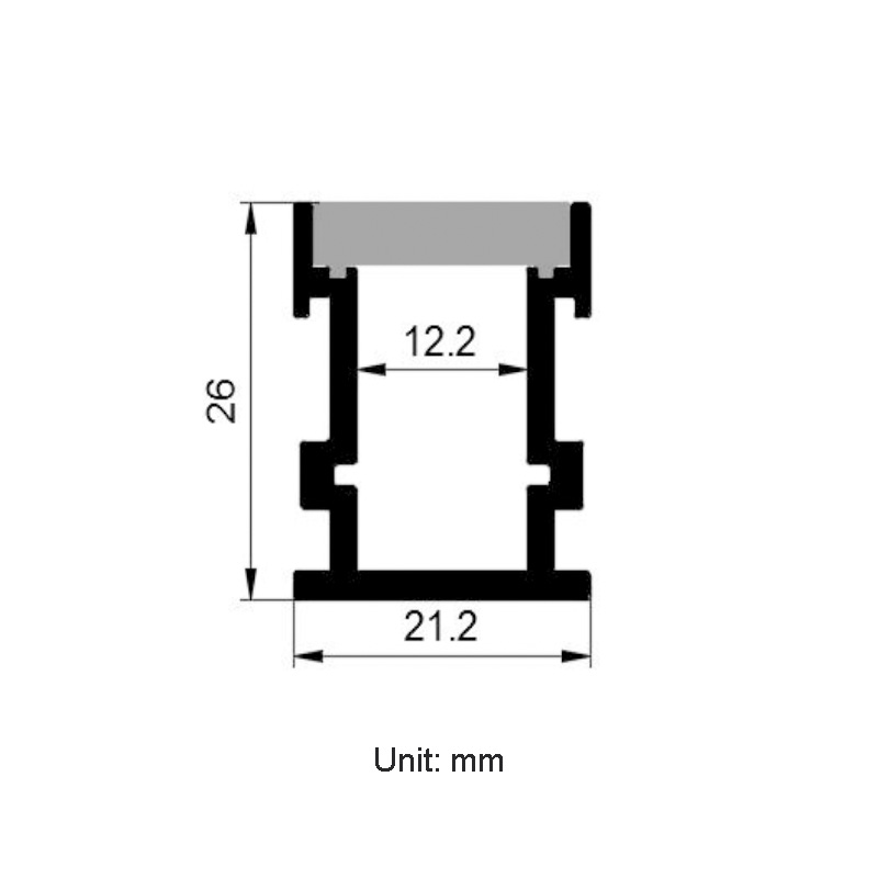 Floor LED Light Diffuser Channel Size