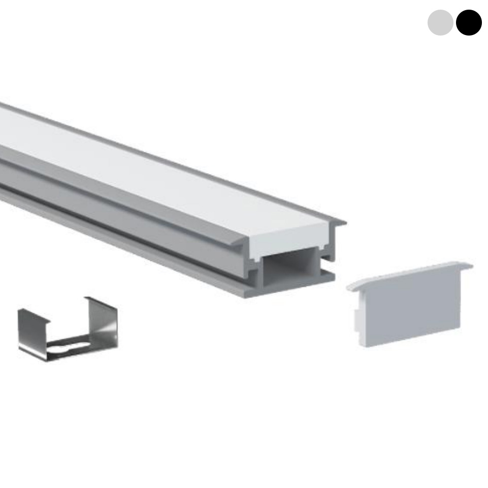 Podlahový LED hliníkový difuzor pro 12mm flexibilní LED pásková světla