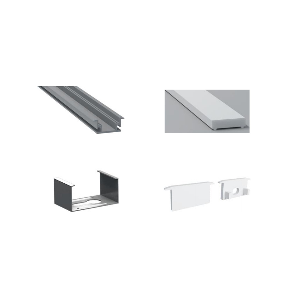 Podlahový LED hliníkový difuzor pro 12mm flexibilní LED pásková světla Podlahový LED hliníkový difuzor pro 12mm flexibilní LED pásková světla