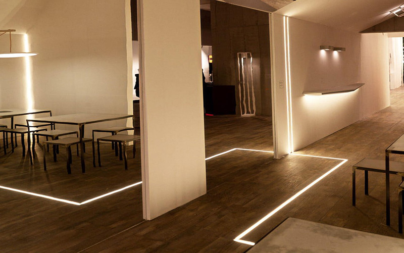 Black In-Floor LED Strip Lighting Channel