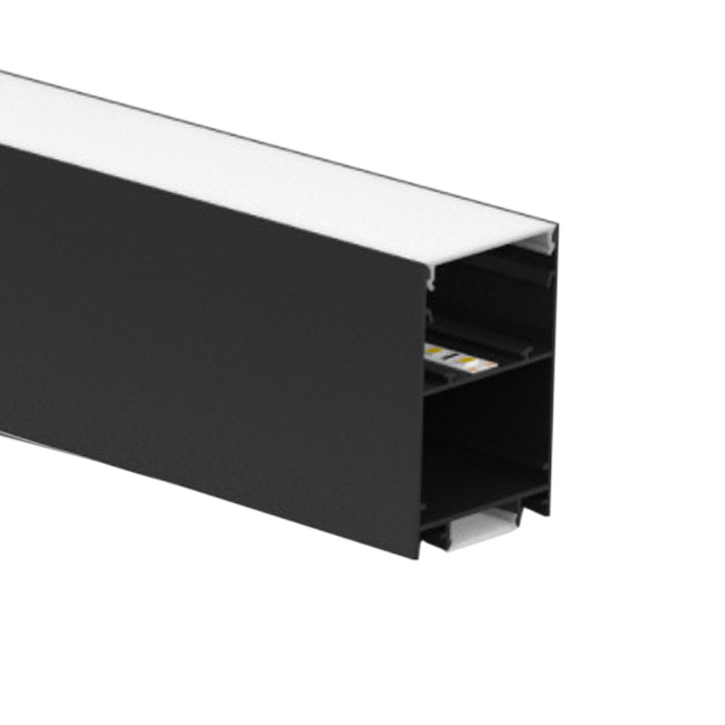 50*88 2 palce Up Down Light Hliníkový černý obdélníkový závěsný LED páskový profil