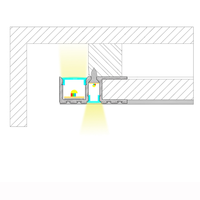 Wandwaschender LED-Diffusorkanal – Beleuchtung nach oben und unten Wandwaschender LED-Diffusorkanal – Beleuchtung nach oben und unten