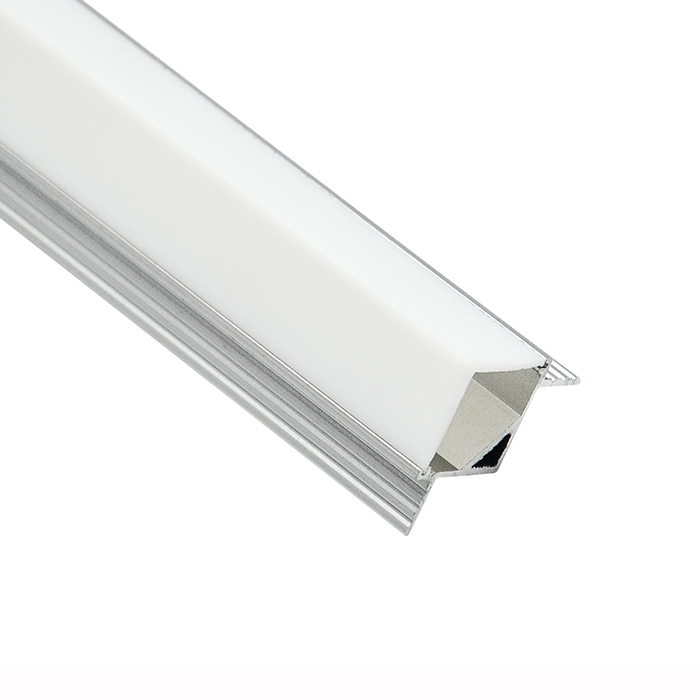 Rohová lišta LED kanálového difuzoru na stěny pro 8mm LED pásky Rohová lišta LED kanálového difuzoru na stěny pro 8mm LED pásky