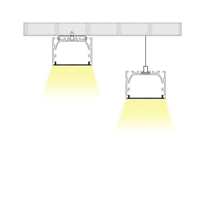 6040 Flat Suspended LED Channel - Inner 41mm