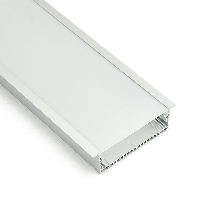 106 mm x 40 mm breites LED-Einbauprofil mit Flansch – 90 mm Lichtlinie 106 mm x 40 mm breites LED-Einbauprofil mit Flansch – 90 mm Lichtlinie