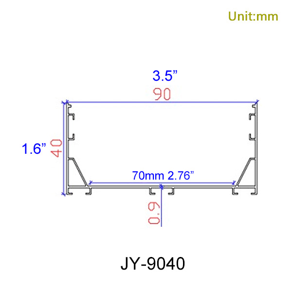 Large Suspended Linear Flat Pendant Light LED Channel 71mm Inner