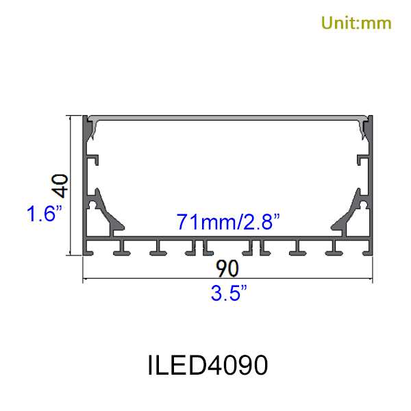 Large Suspended Linear Flat Pendant Light LED Channel