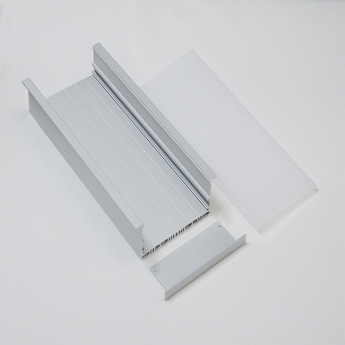 116mmx40mm zapuštěný 100mm široký LED páskový kanál s přírubou 116mmx40mm zapuštěný 100mm široký LED páskový kanál s přírubou