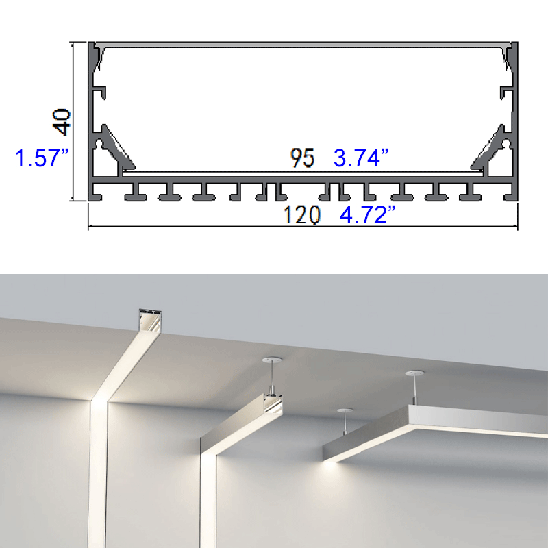 120mmx40mm Hanging Linear Light Large LED Channel