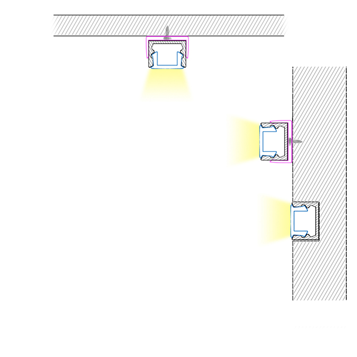 Mini LED kanálová hliníková tuhá světelná lišta pro 5 mm tenké LED flexibilní proužky Mini LED kanálová hliníková tuhá světelná lišta pro 5 mm tenké LED flexibilní proužky