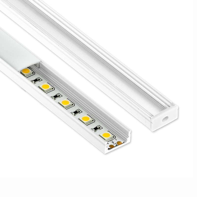 Difuzorové osvětlení s černým extrudovaným hliníkovým profilem pro 12mm flexibilní LED pásková světla Difuzorové osvětlení s černým extrudovaným hliníkovým profilem pro 12mm flexibilní LED pásková světla