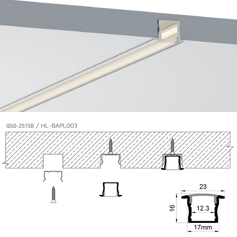 Zapuštěný černý LED hliníkový profilový difuzní kanál s přírubou pro 12mm LED světelné pásy Zapuštěný černý LED hliníkový profilový difuzní kanál s přírubou pro 12mm LED světelné pásy