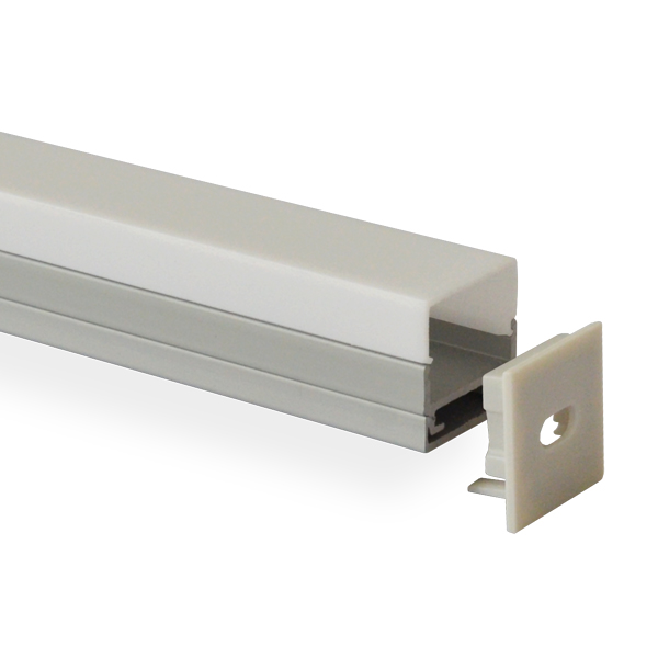 Aufputzmontiertes quadratisches LED-Diffusorkanal-Aluminiumprofil für 15 mm zweireihige LED-Lichtleisten Aufputzmontiertes quadratisches LED-Diffusorkanal-Aluminiumprofil für 15 mm zweireihige LED-Lichtleisten