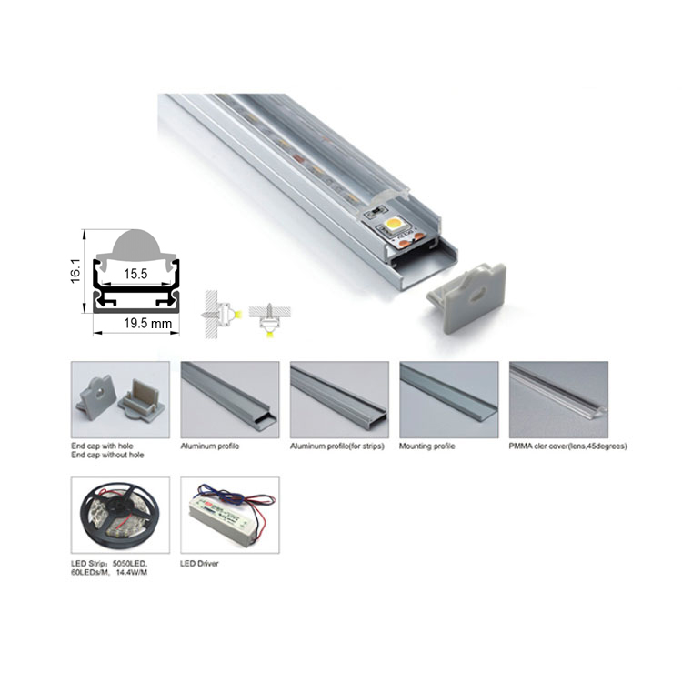 Aufputzmontierter LED-Lichtdiffusorkanal aus Aluminium mit 30°-Linse für zweireihige 15-mm-LED-Beleuchtungsstreifen Aufputzmontierter LED-Lichtdiffusorkanal aus Aluminium mit 30°-Linse für zweireihige 15-mm-LED-Beleuchtungsstreifen