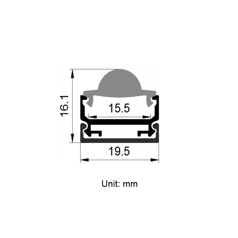 Surface Mounted Aluminum LED Light Channel size