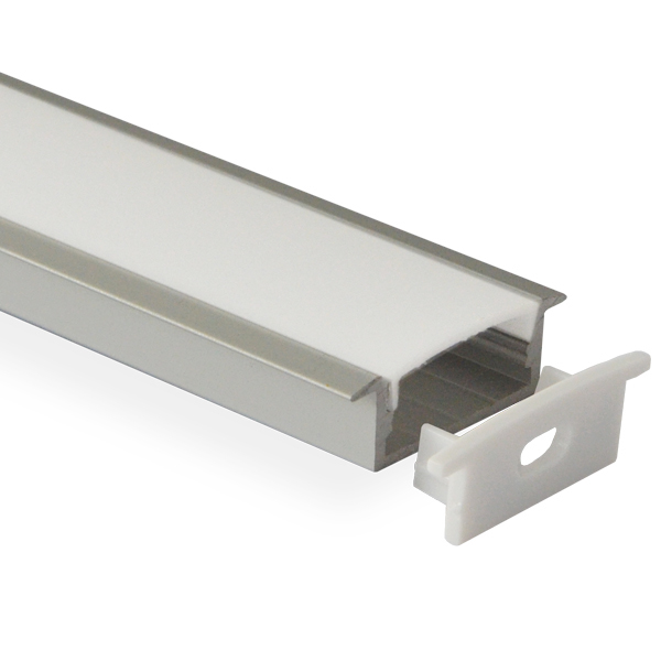 LED-Einbauprofil aus Aluminium mit Flansch für mehrreihige 20-mm-LED-Streifen
