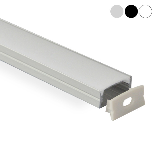 Oberflächenmontierter LED-Diffusorkanal aus Aluminium für 20 mm mehrreihige flexible LED-Streifen